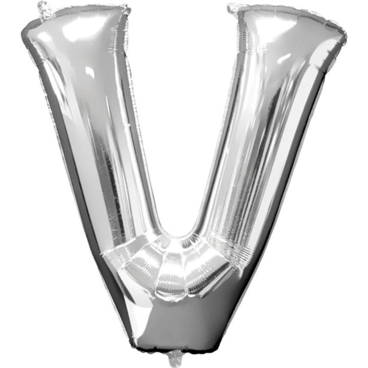 Silver Letter V Balloon - 16" Foil