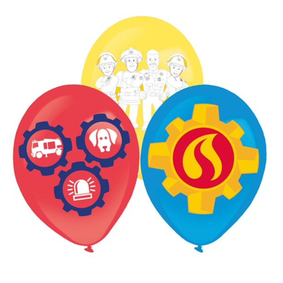 Fireman Sam Latex Balloons - 11" (6pk)