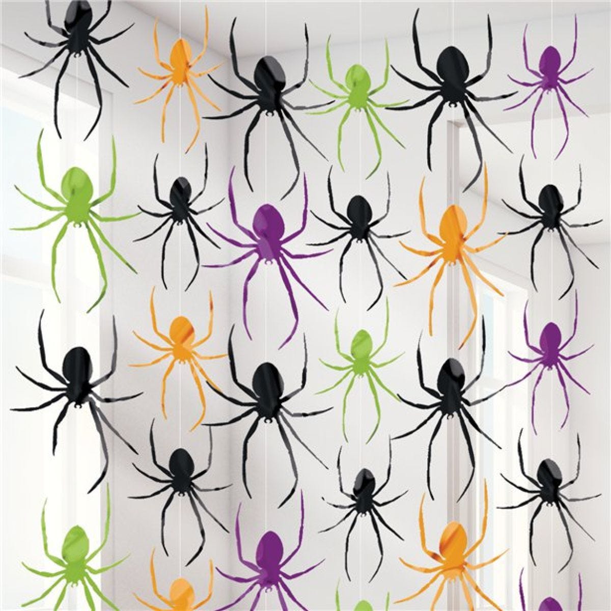 Halloween Spider String Decoration - 2m (6pk)