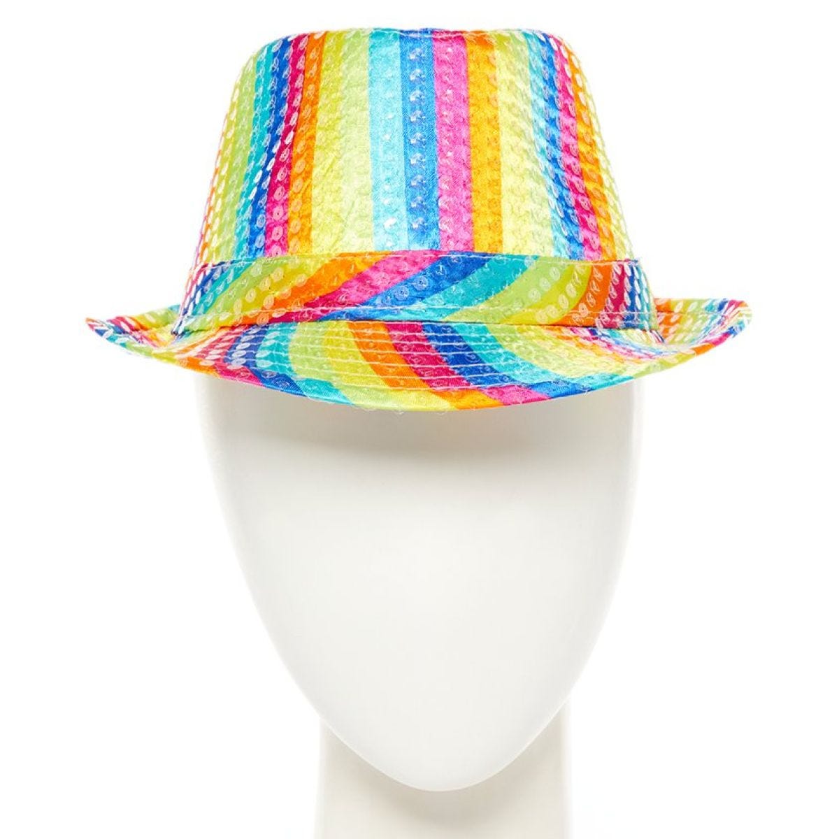 Rainbow Sequin Fedora Hat