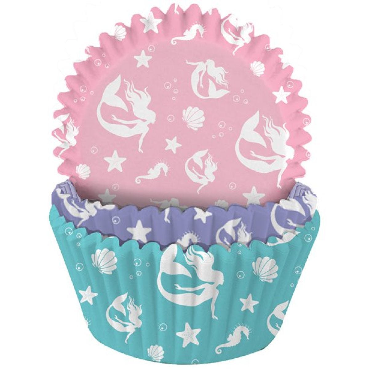 Mermaid Patterned Cupcake Cases - 5cm