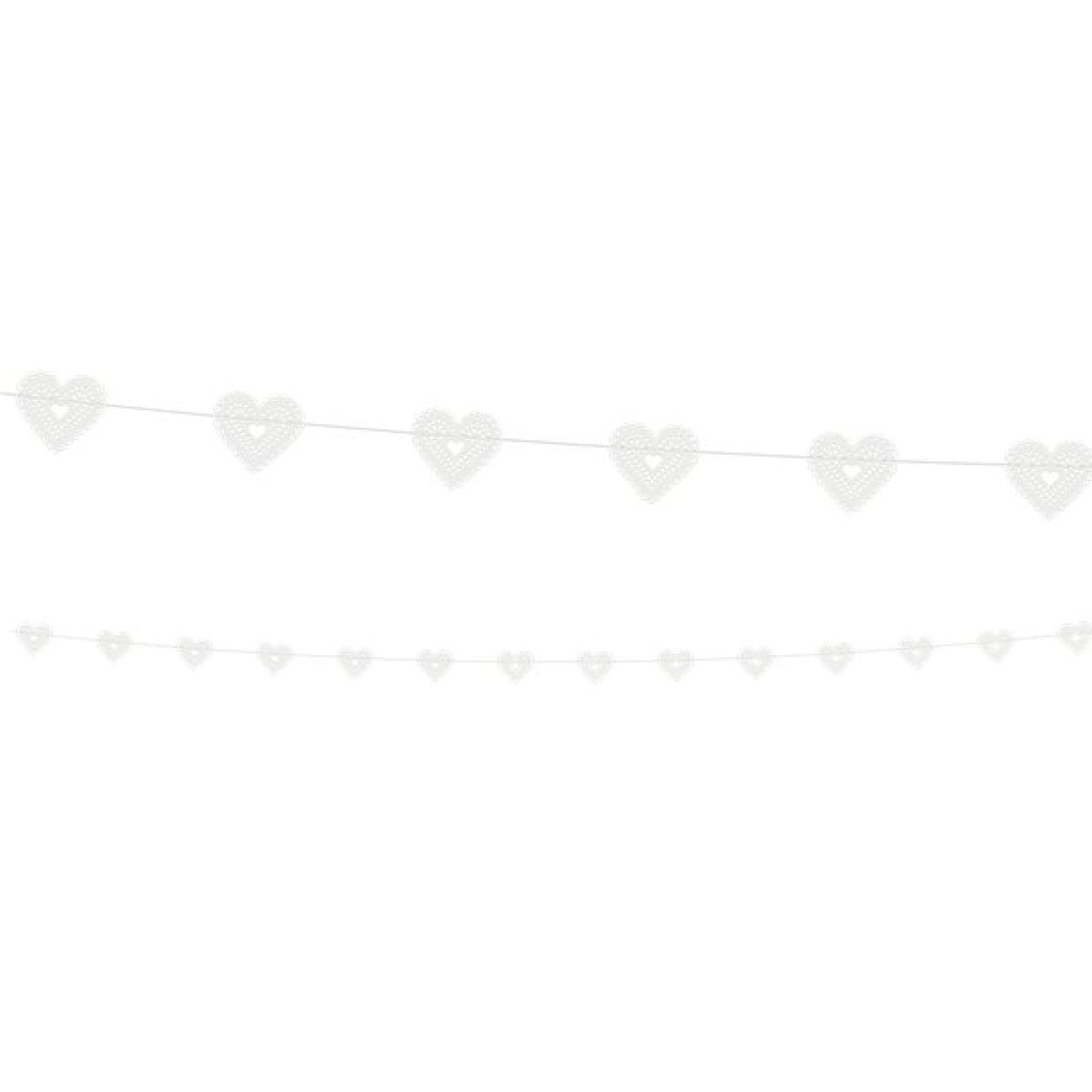 White Hearts Garland - 1.8m