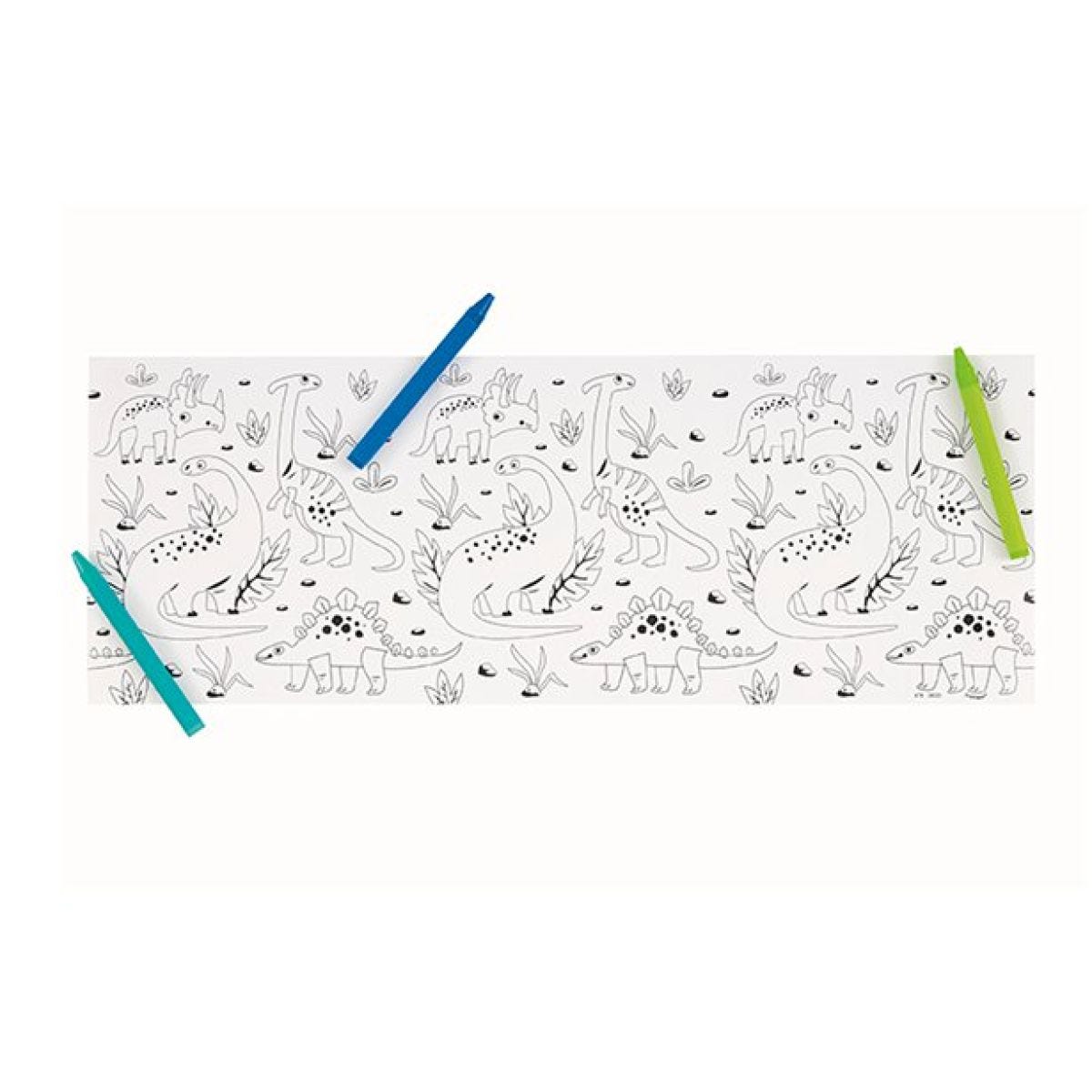 Dino-Roar Colouring Roll & Crayons (3pk)