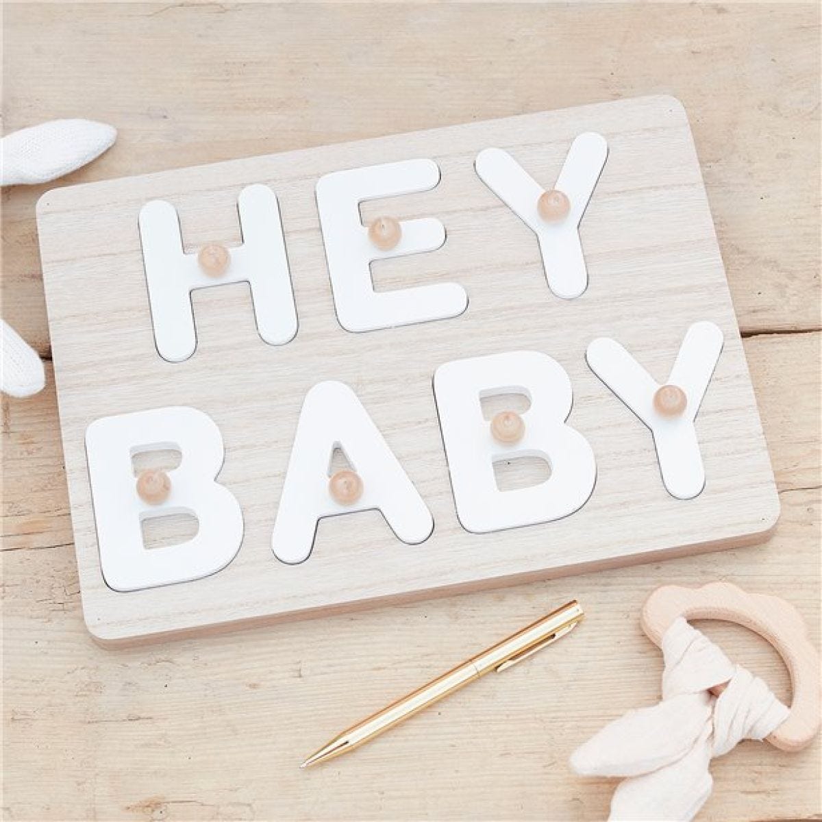 Hey Baby Wooden Puzzle Guest Book