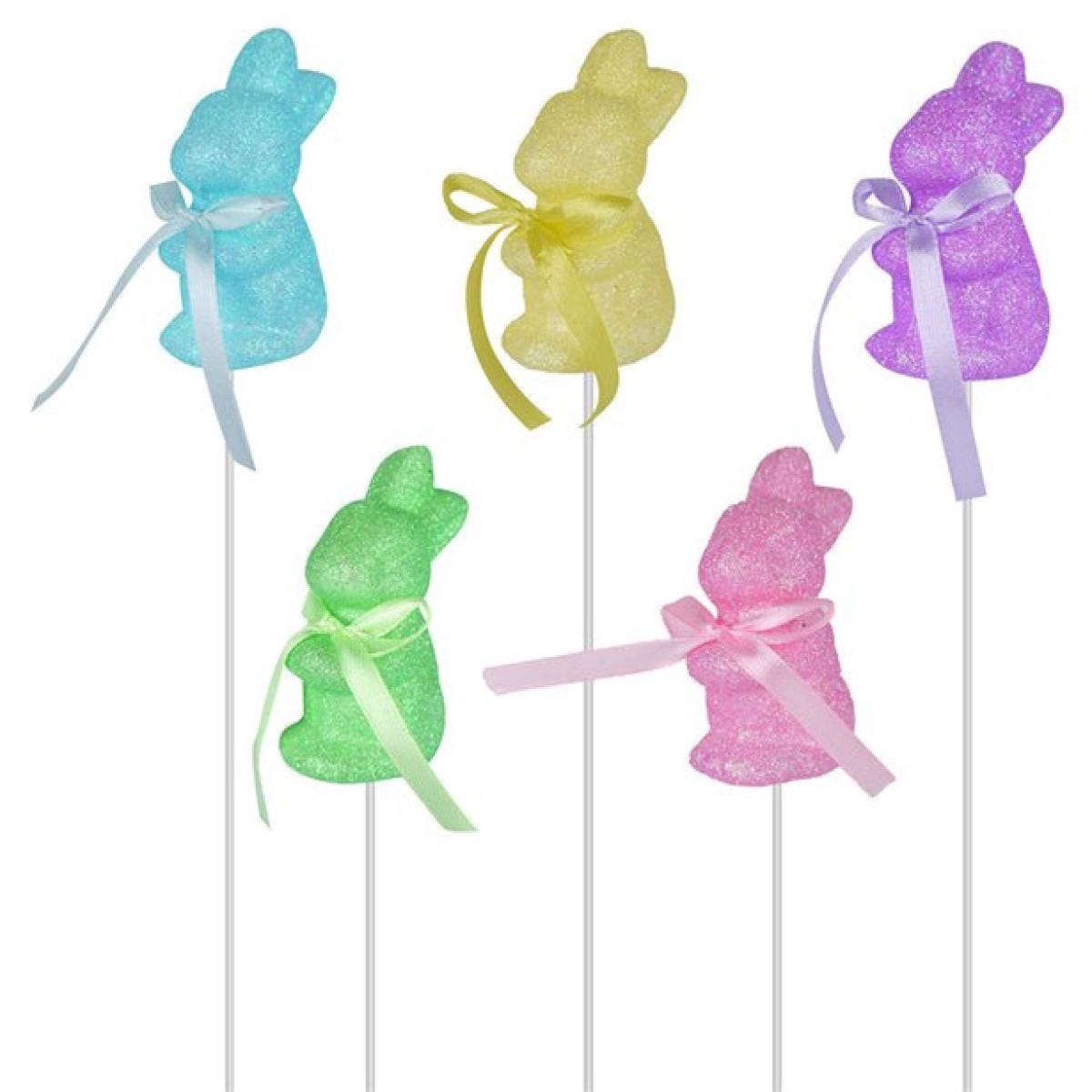 Glittery Easter Bunny Picks - 24cm (5pk)