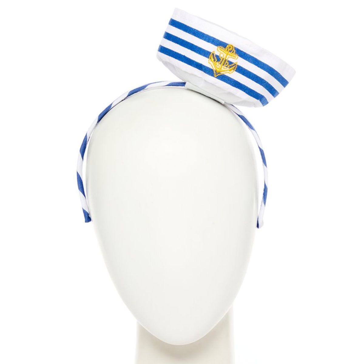 Blue & White Mini Sailor Hat Headband