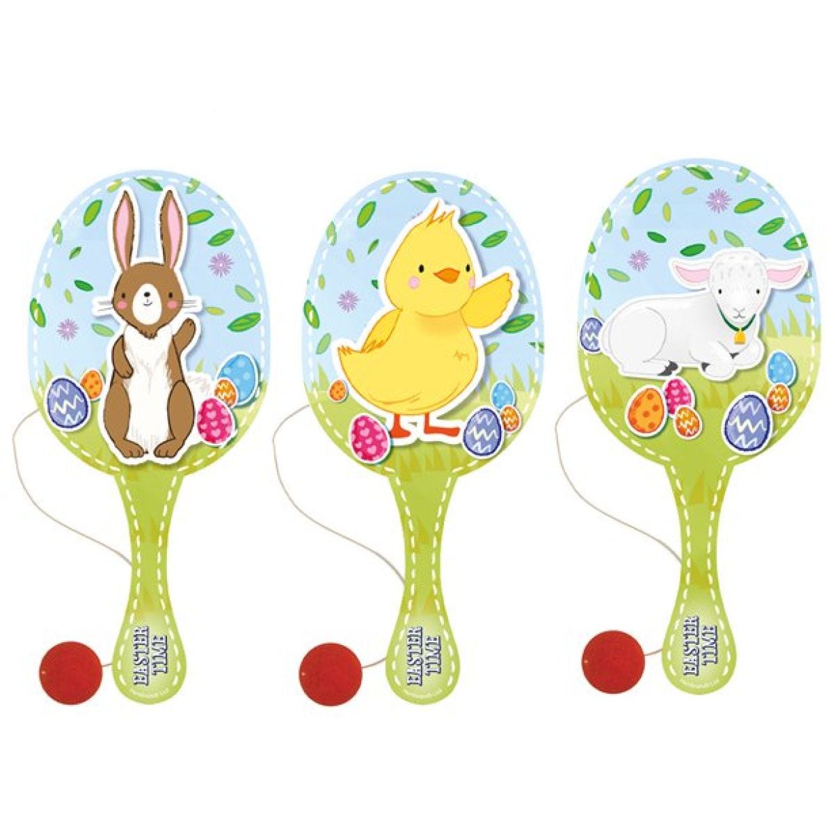 Easter Wooden Paddle Bat - 22cm Assorted Designs