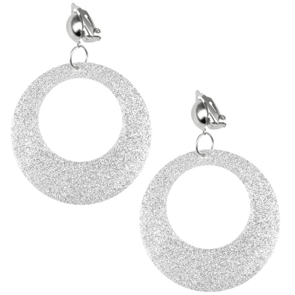 Silver Glitter Mod Earrings