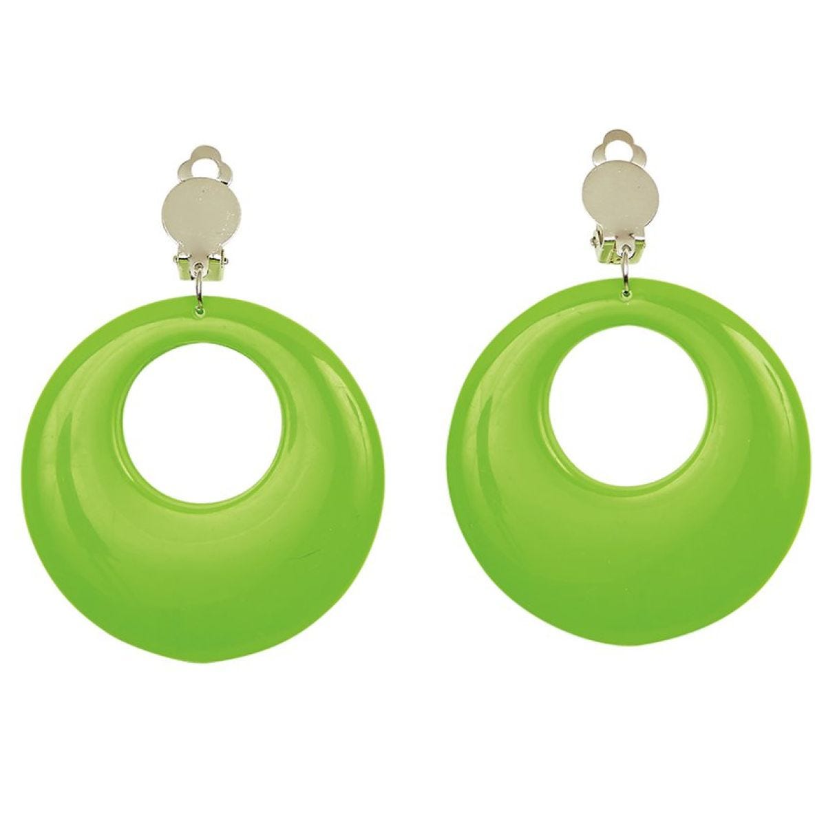 Neon Green 80&apos;s Earrings