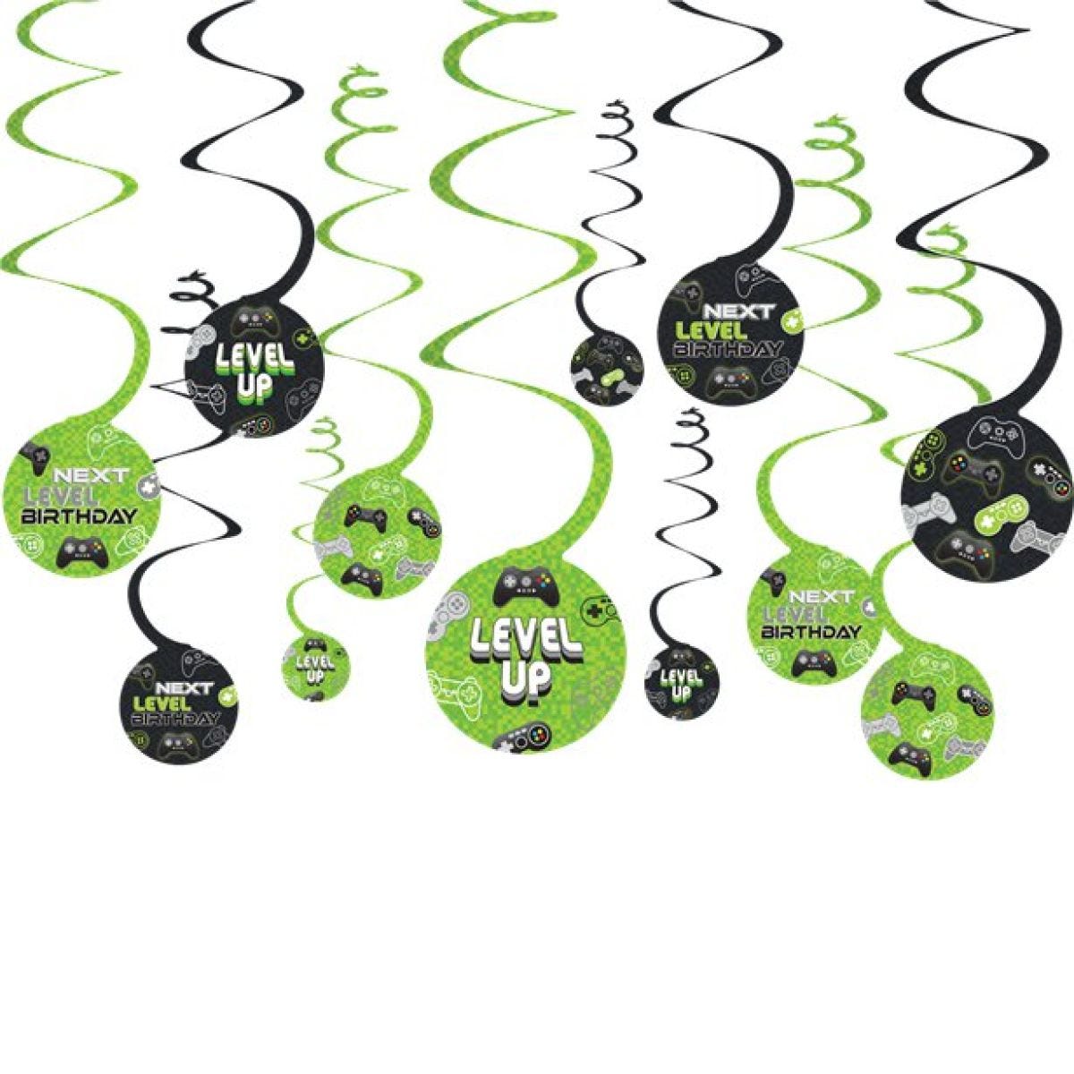 Level Up Swirl Decorations (12pk)