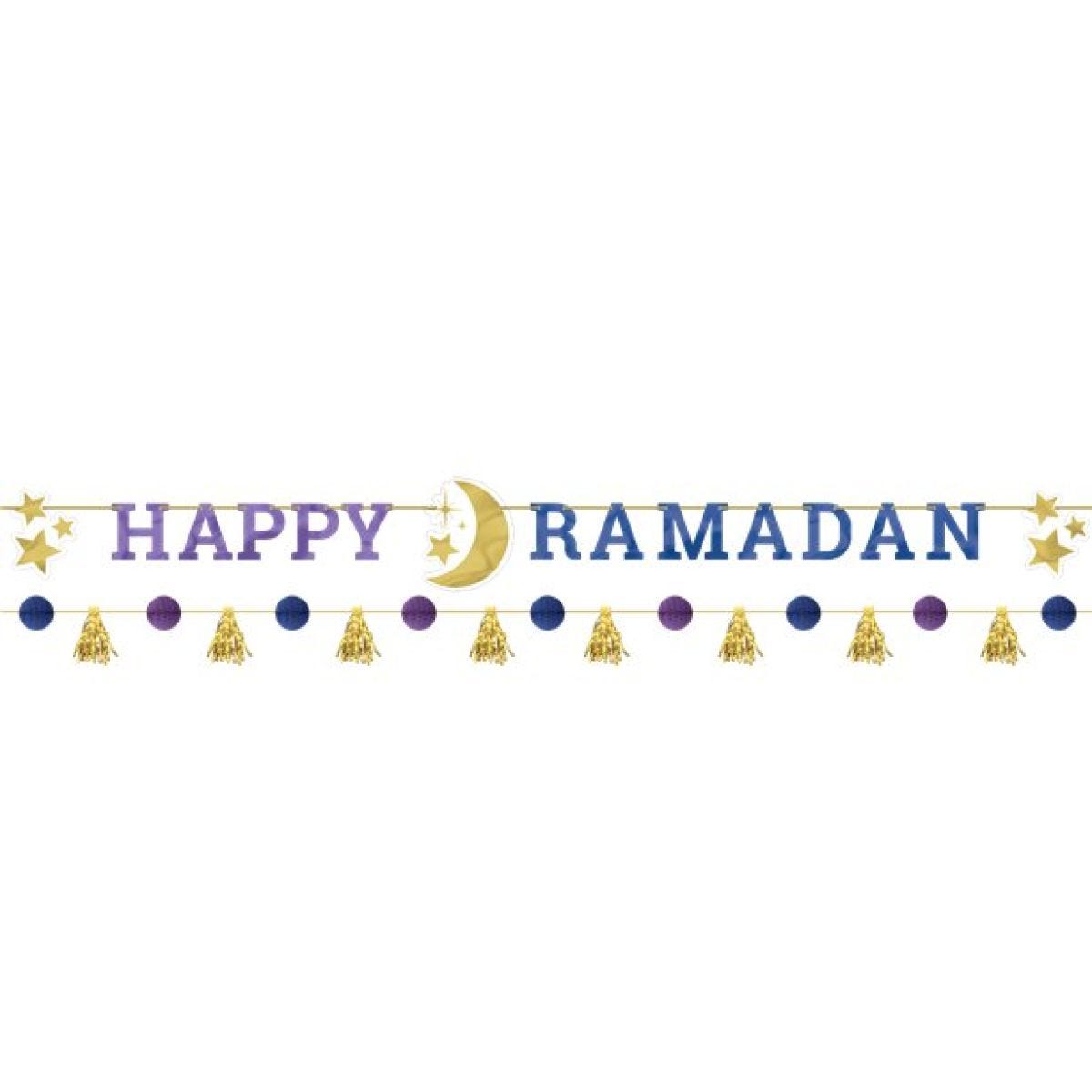 Happy Ramadan&apos; Paper Banner Kit - 1.82m (2pk)