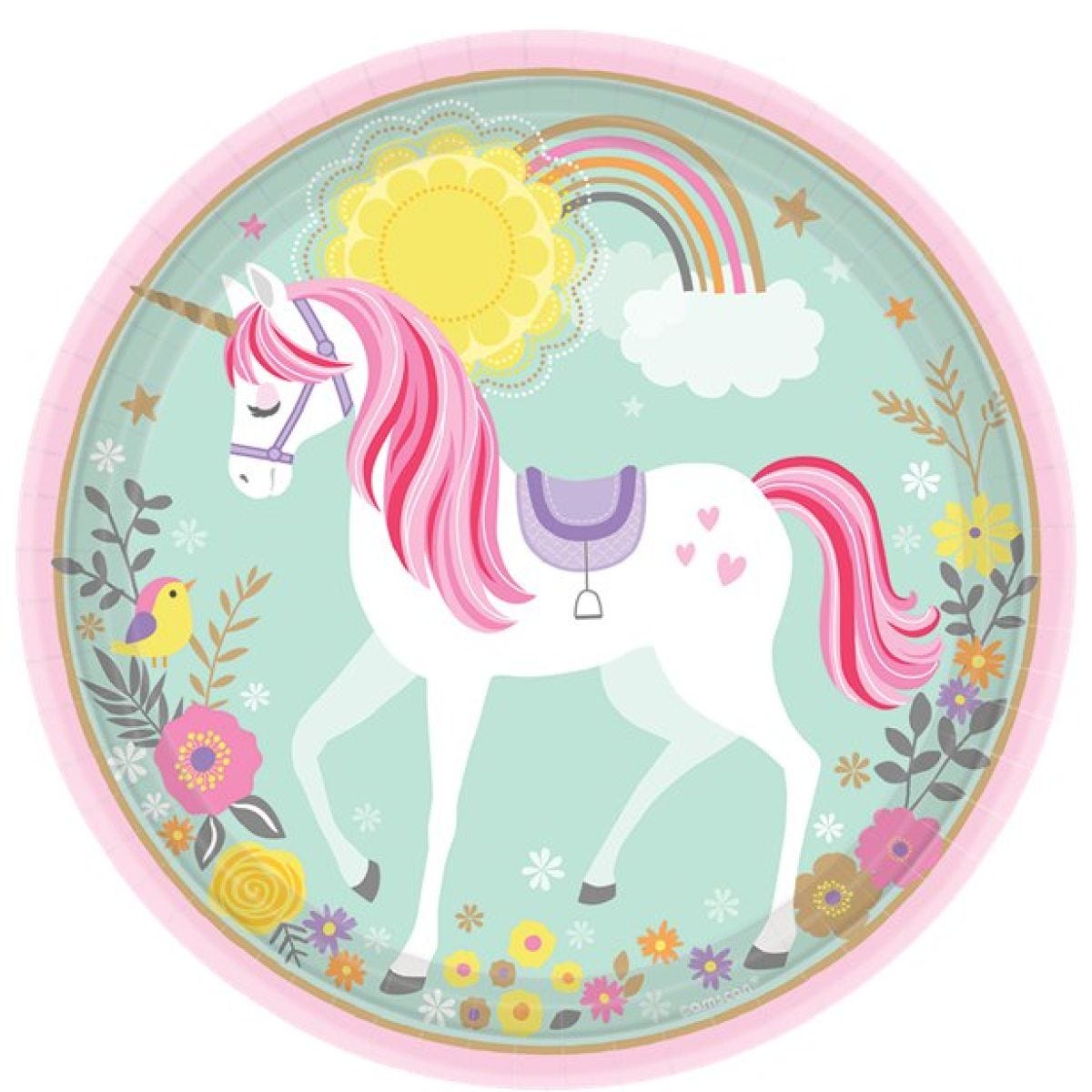 Magical Unicorn Paper Plates - 23cm (8pk)