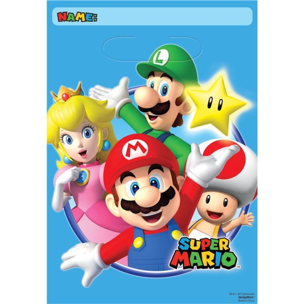 Super Mario Plastic Party Bags (8pk)