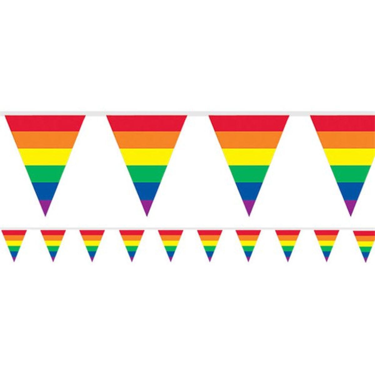 Rainbow Stripes Plastic Bunting - 3.7m