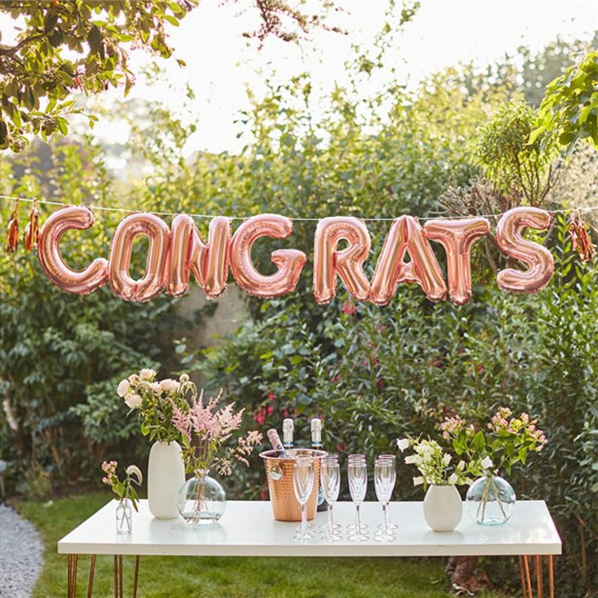 Congrats Rose Gold Balloon Bunting