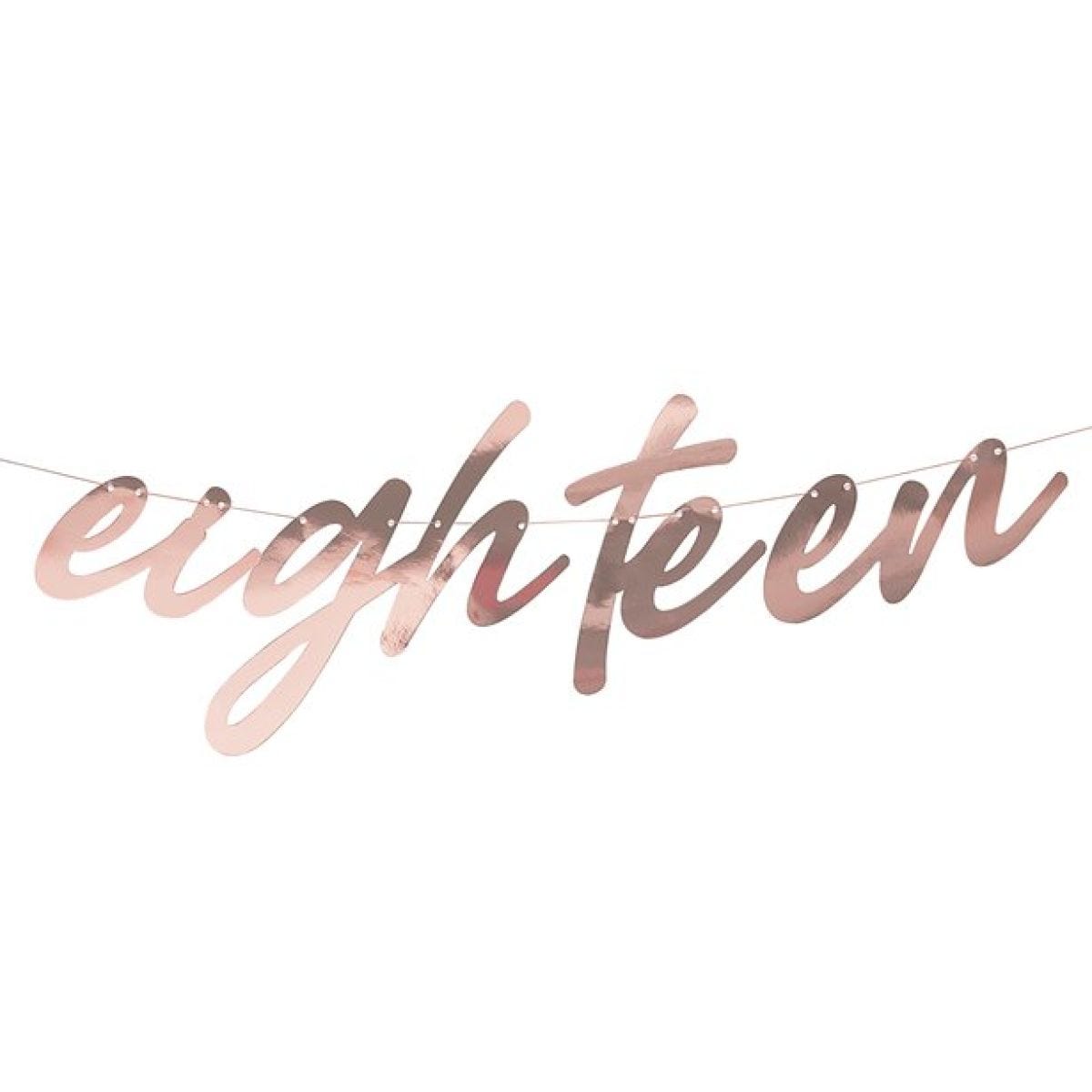 Mix It Up &apos;Eighteen&apos; Rose Gold Paper Banner - 1.7m