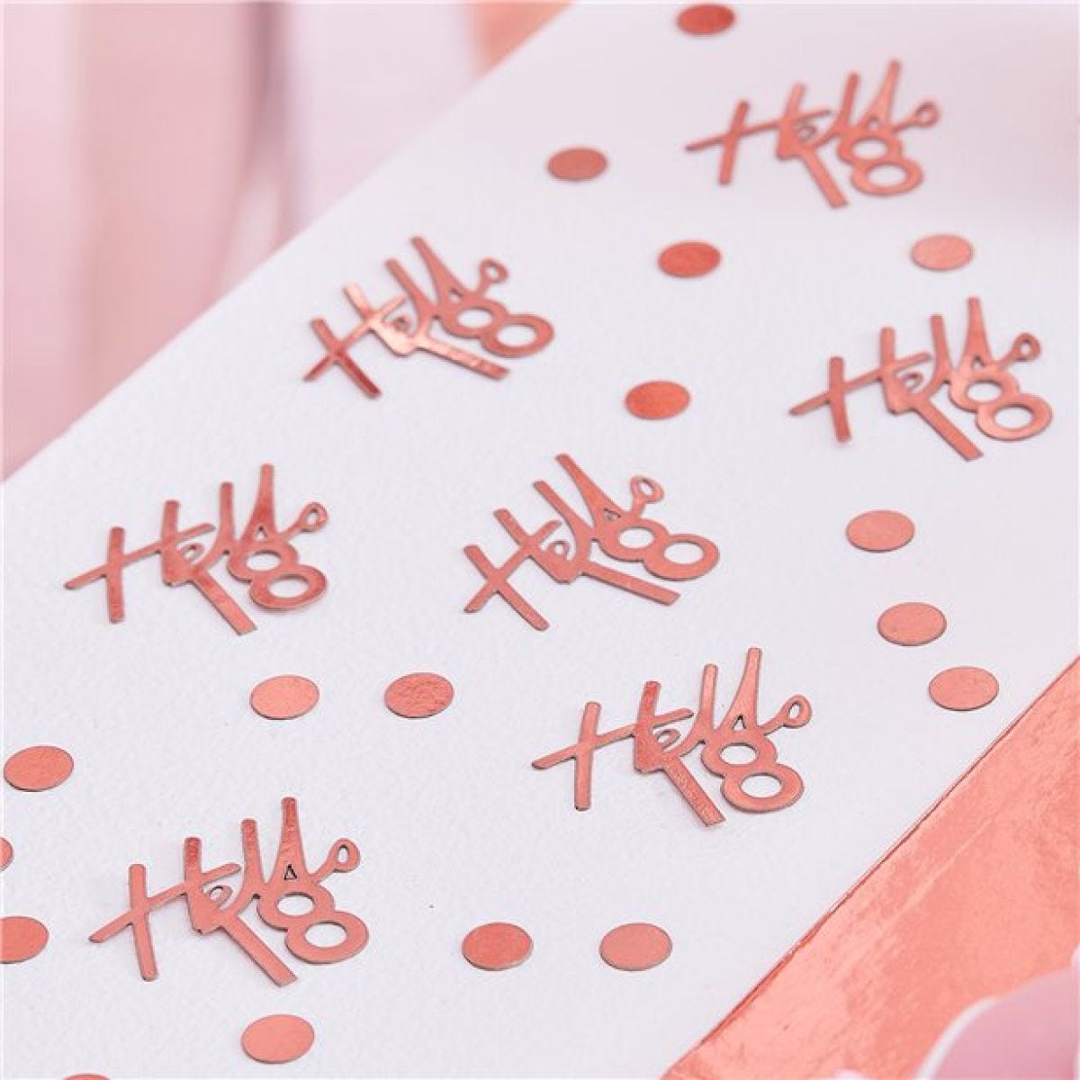 Mix It Up Rose Gold Hello 18 Birthday Confetti