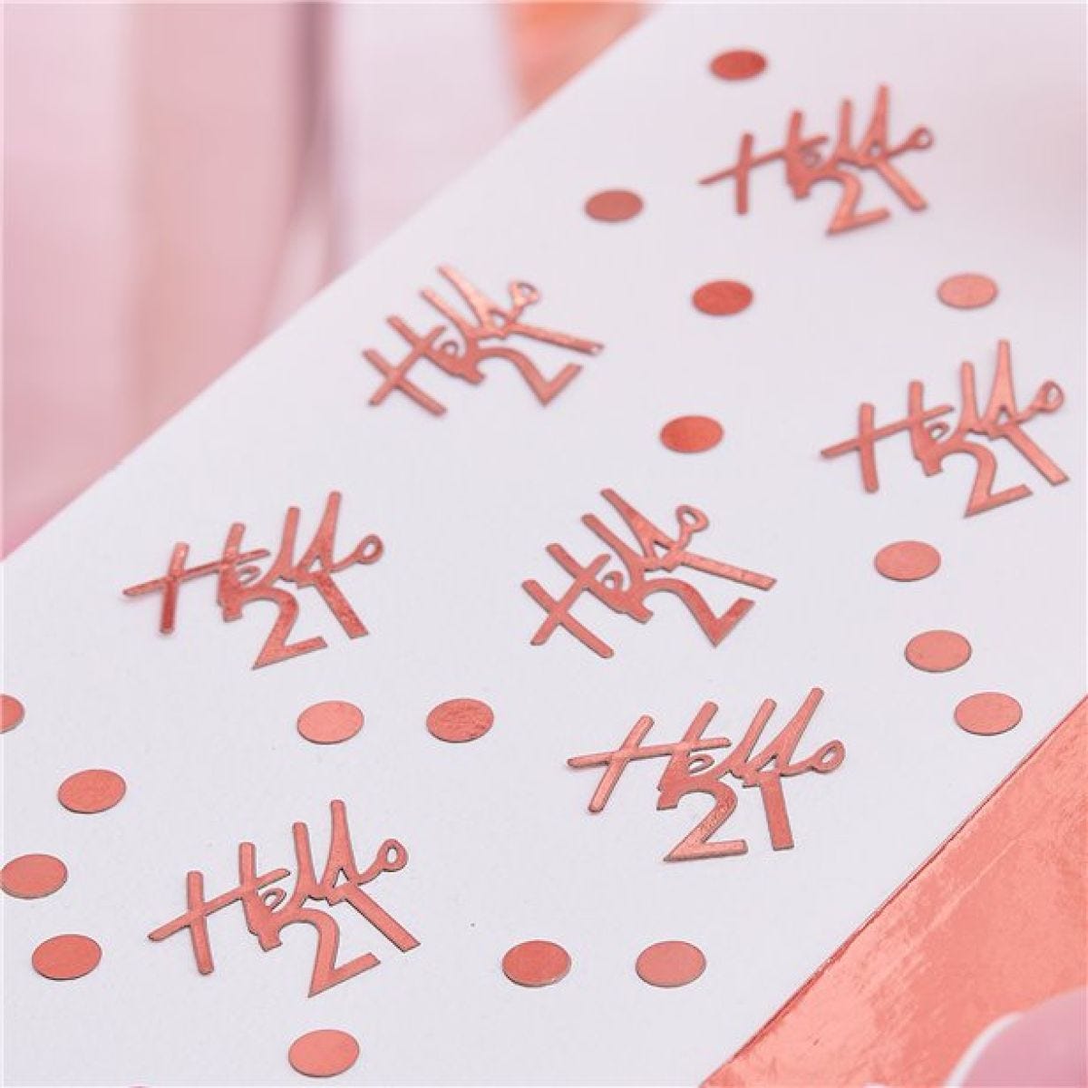 Mix It Up Rose Gold Hello 21 Birthday Confetti