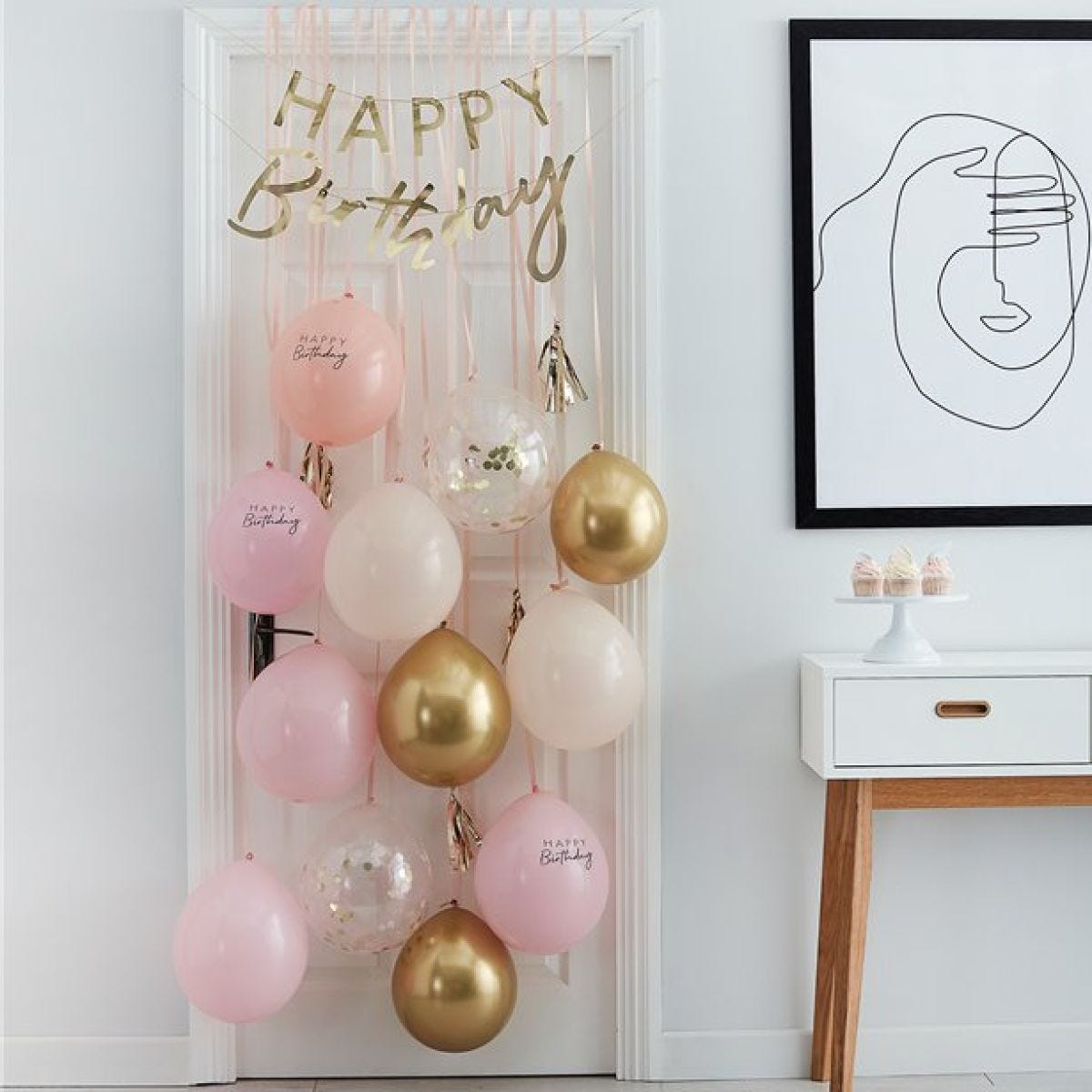 Mix It Up Pink & Gold Birthday Door Decorating Kit