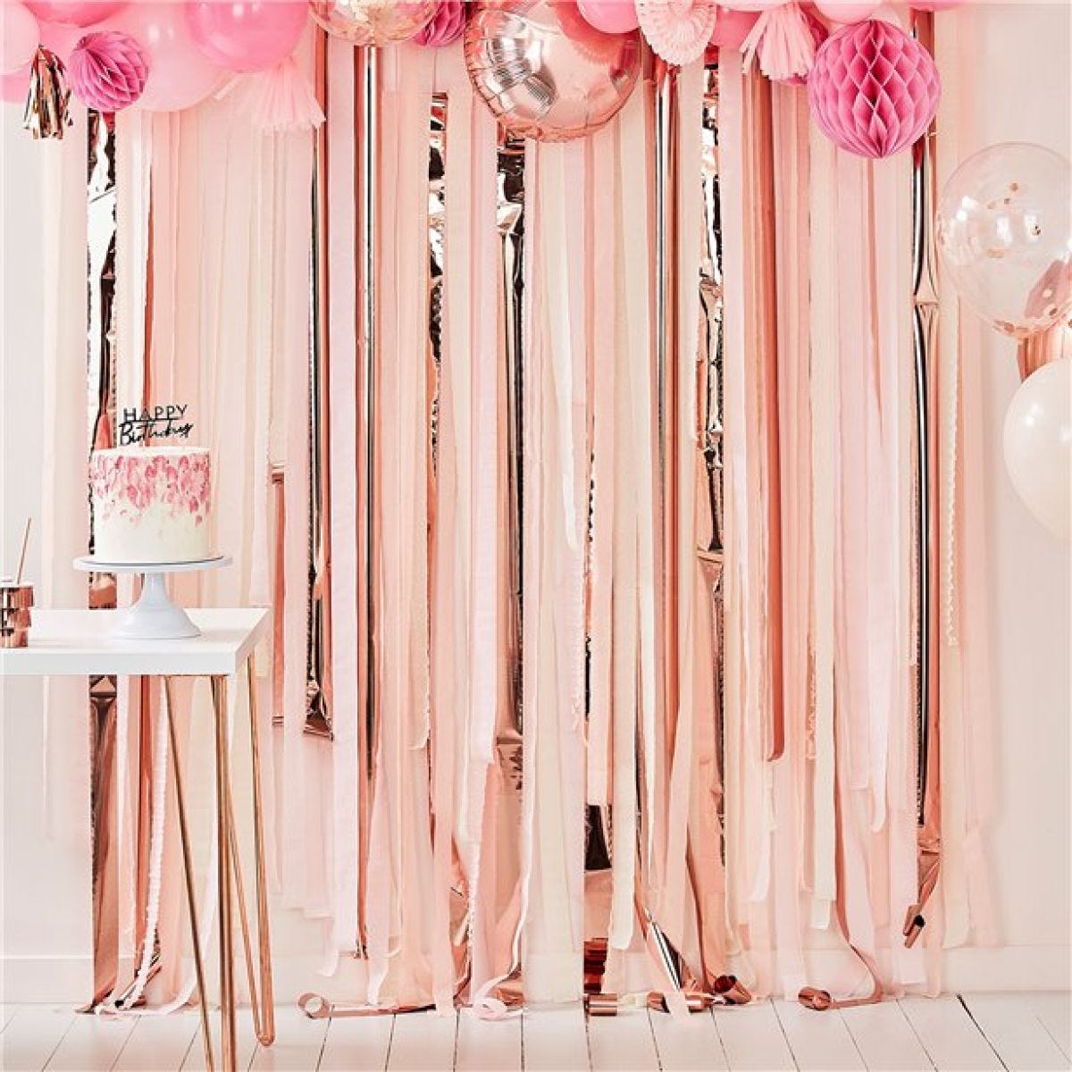 Mix It Up Pink & Rose Gold Streamer Backdrop Kit