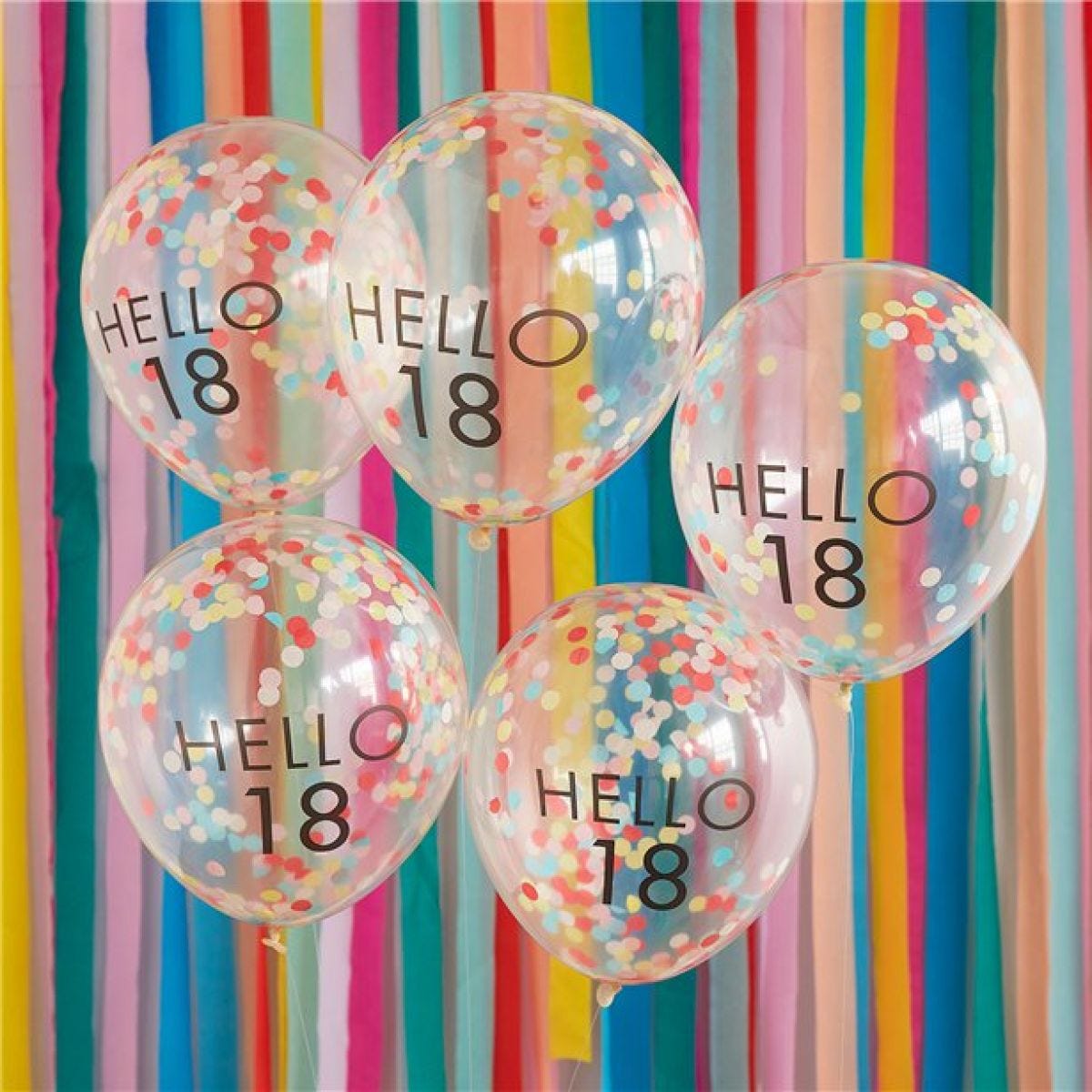 Hello 18 Mix It Up Brights Confetti Latex Balloons - 12"