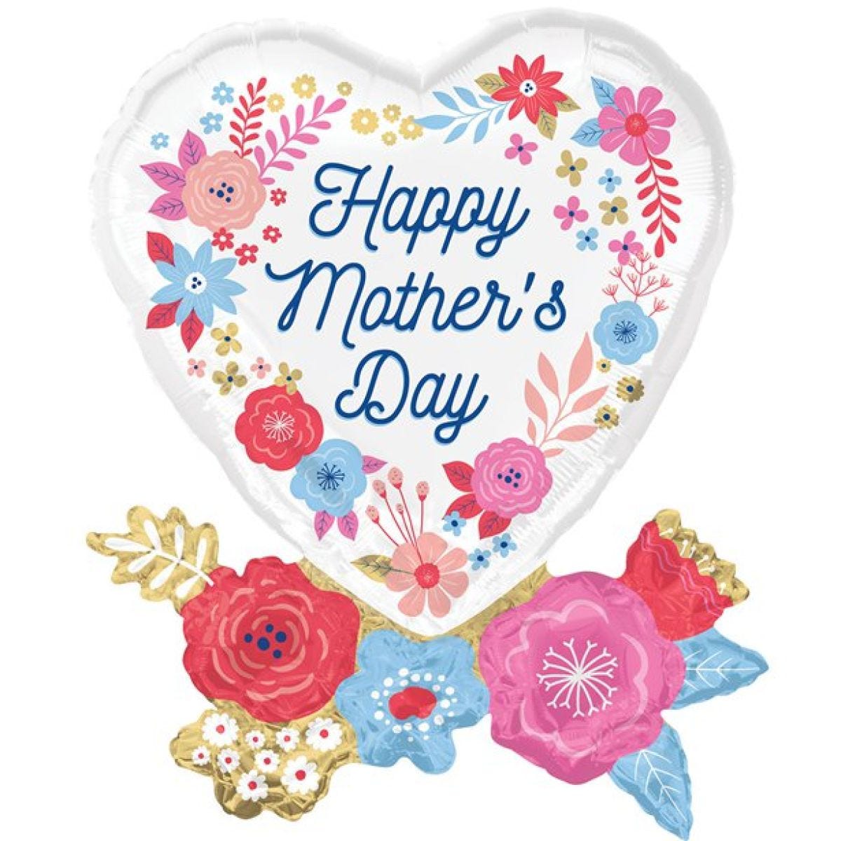 Artful Flowers Mothers Day Balloon - 30" Foil