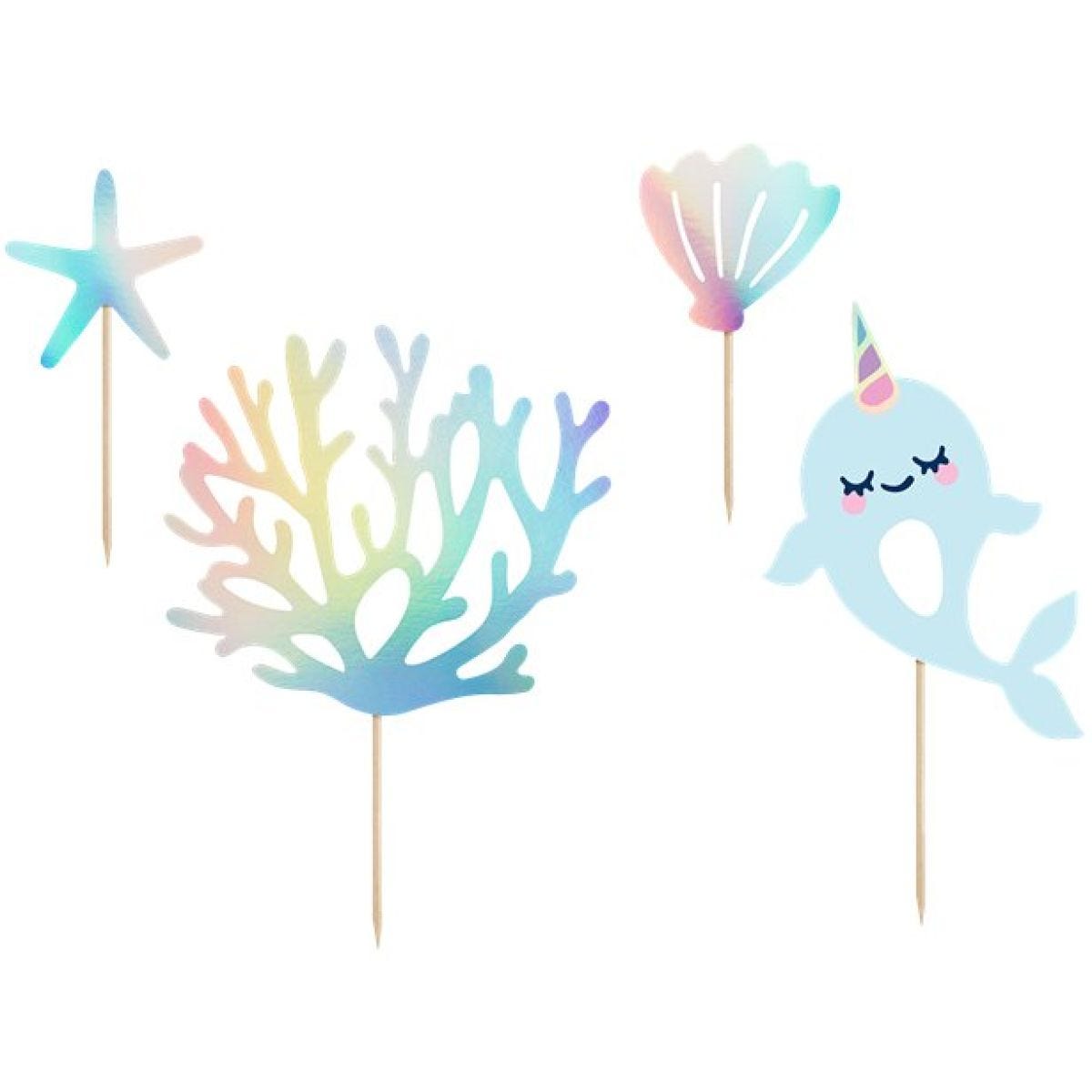 Narwhal Cake Picks (4pk)