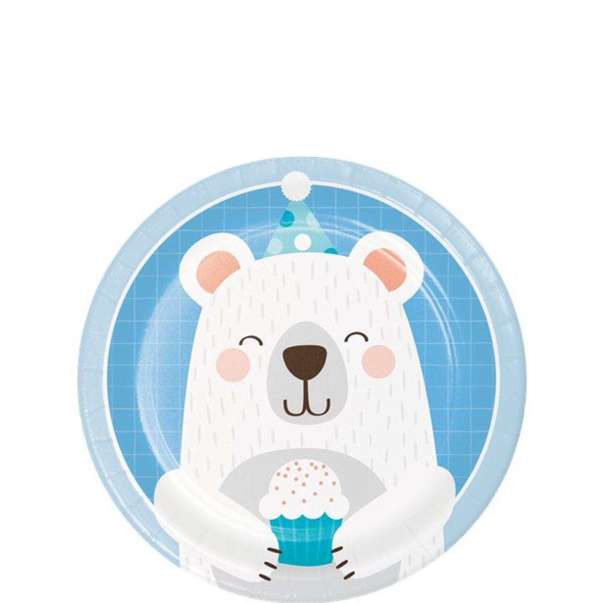 Birthday Bear Paper Dessert Plates - 18cm (8pk)
