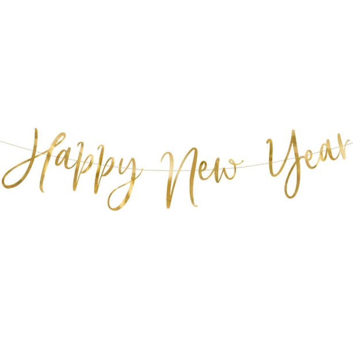 Gold &apos;Happy New Year&apos; Foil Paper Letter Banner - 66cm