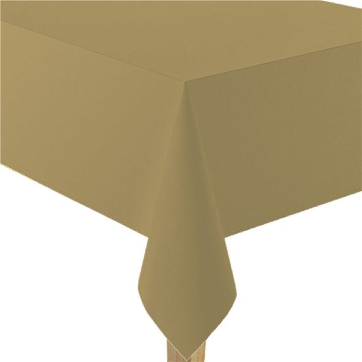 Gold Plastic Tablecover - 274cm x 137cm