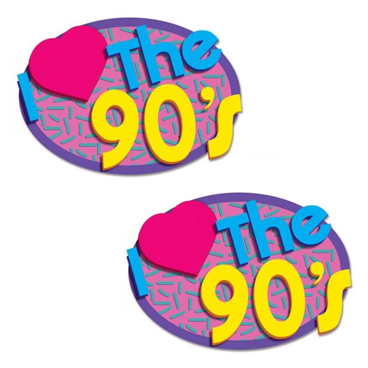 I Love The 90&apos;s Cutouts - 54cm (2pk)