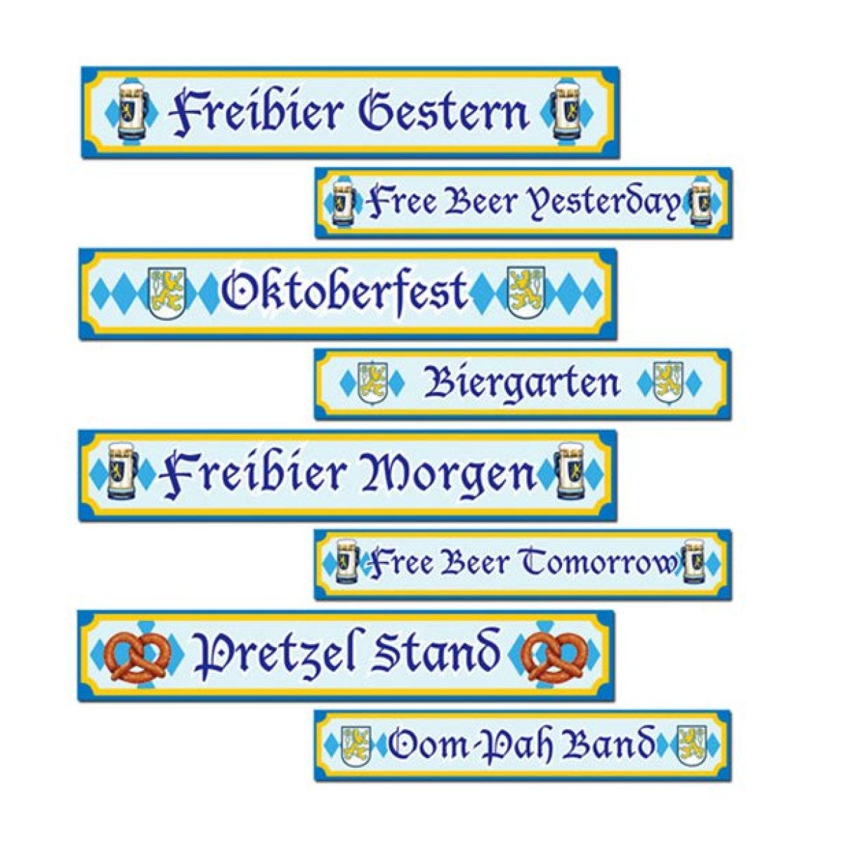 Oktoberfest Street Sign Cutouts - 60cm (4pk)