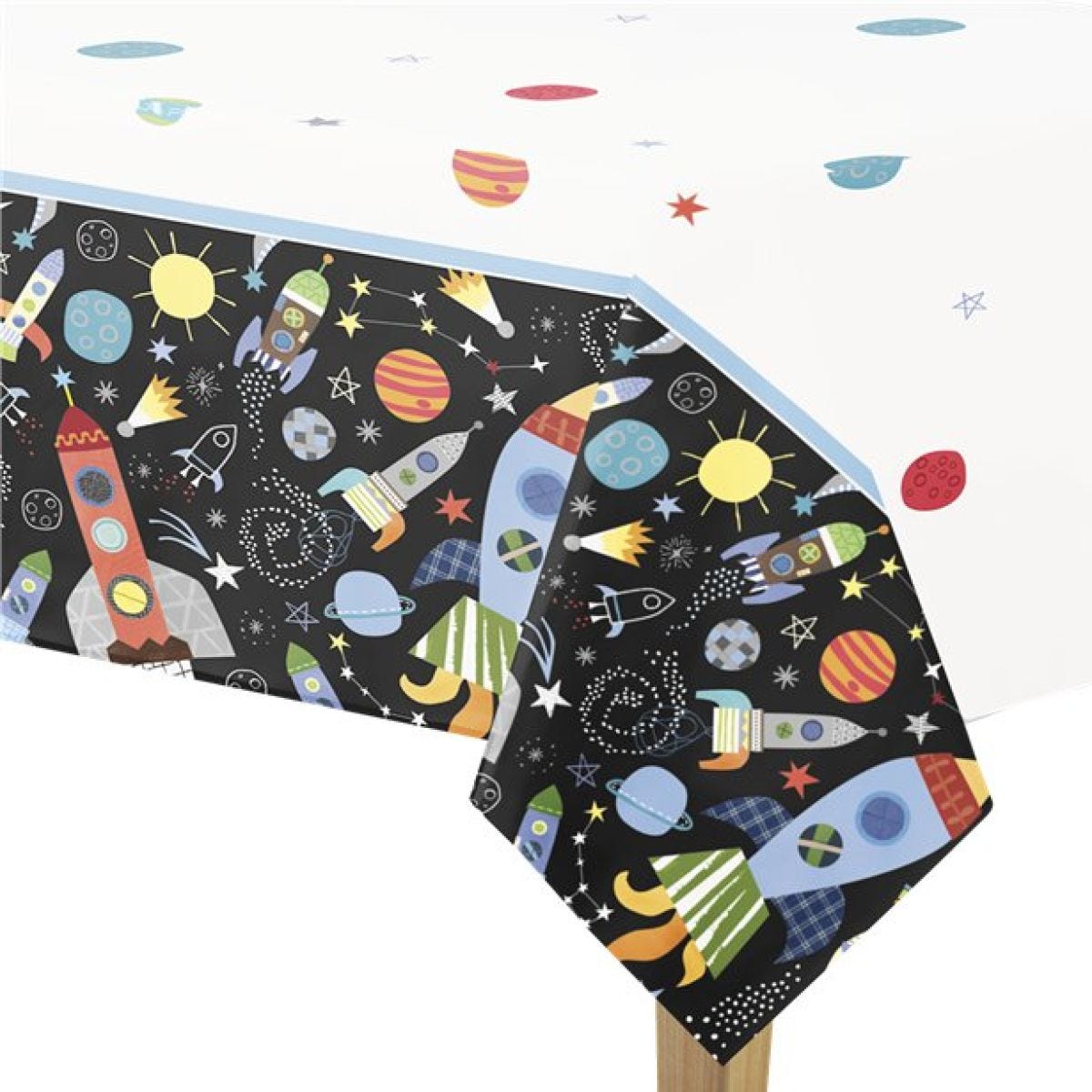 Outer Space Plastic Table Cover - 2.1m x .1.4m