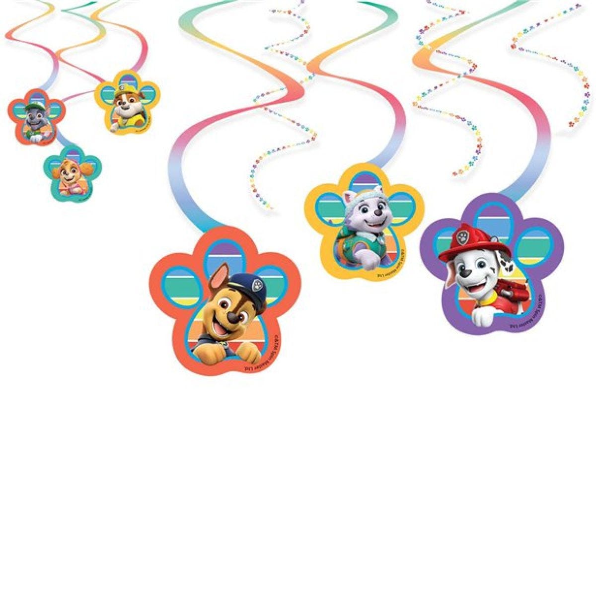 Paw Patrol Paper Swirl Decorations (6pk)