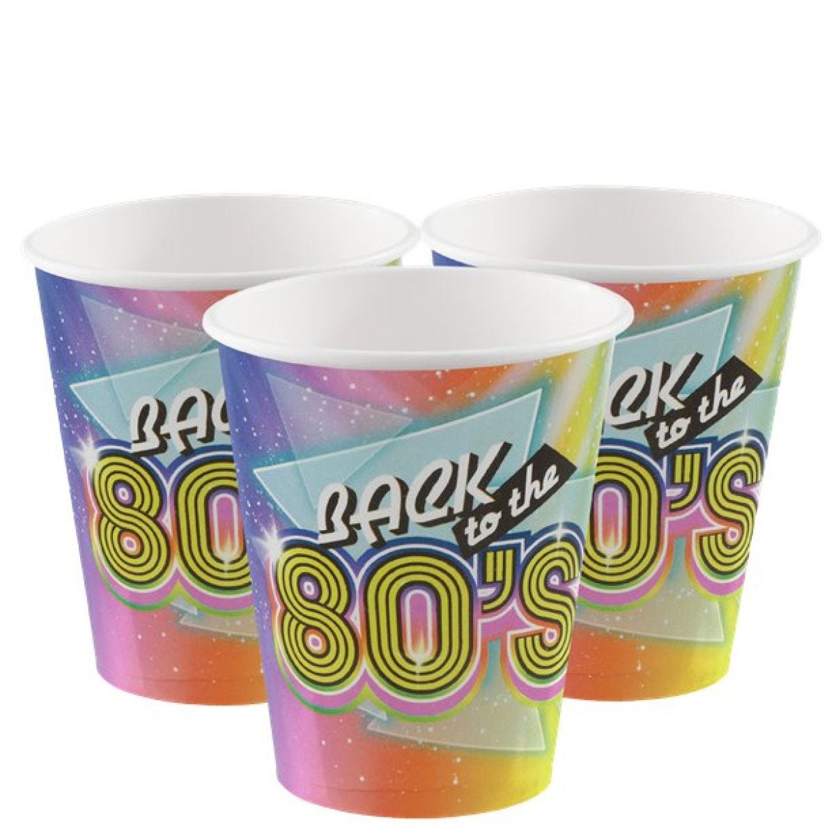 80&apos;s Paper Cups - 270cm (10pk)