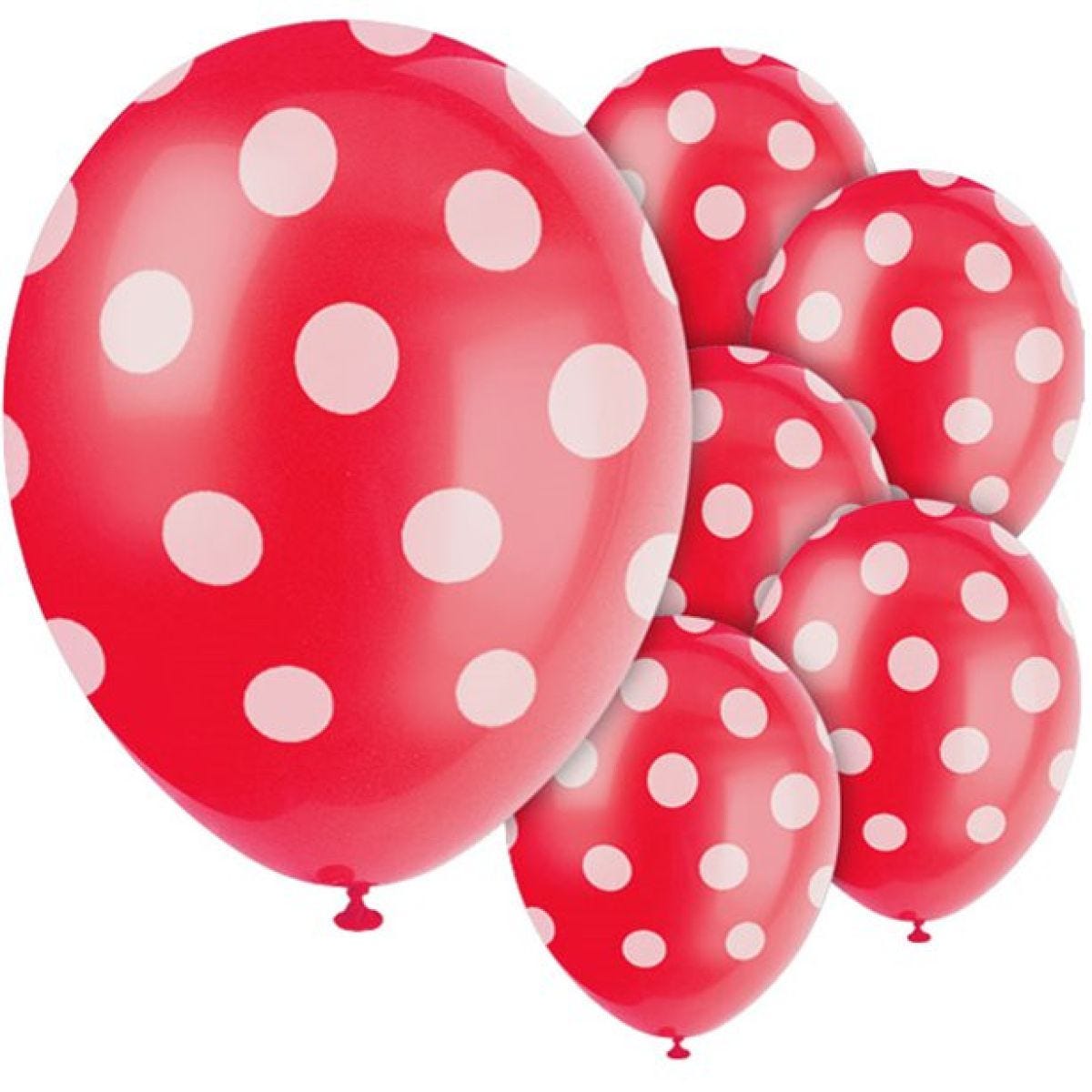 Red Decorative Polka Dots Balloons - 12" Latex