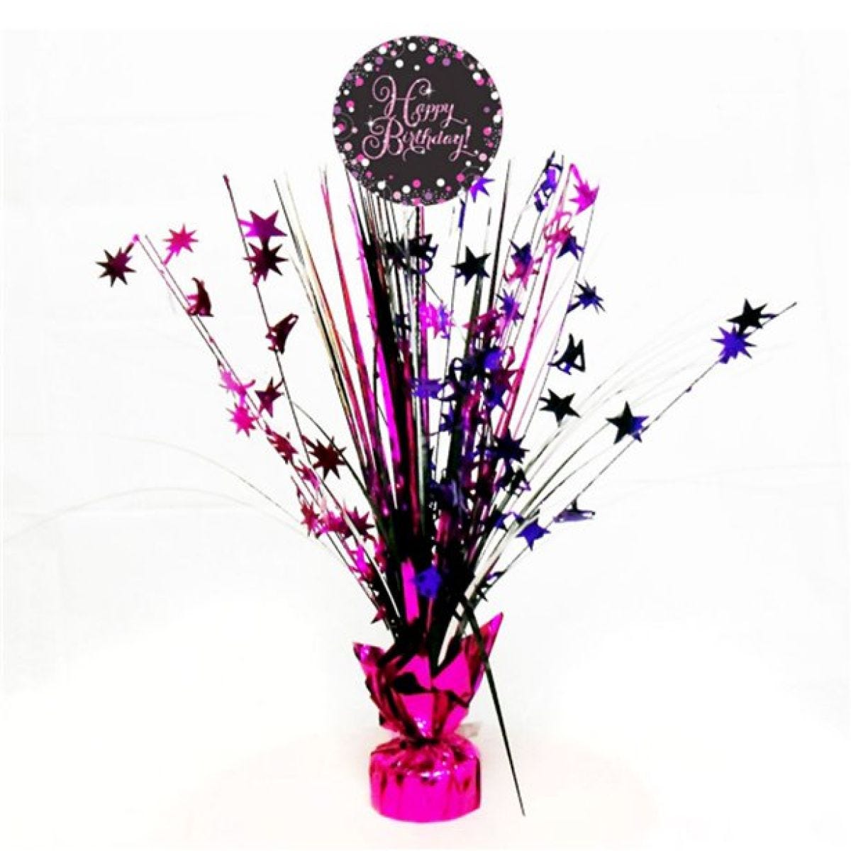 Pink Happy Birthday Foil Table Centrepiece - 33cm