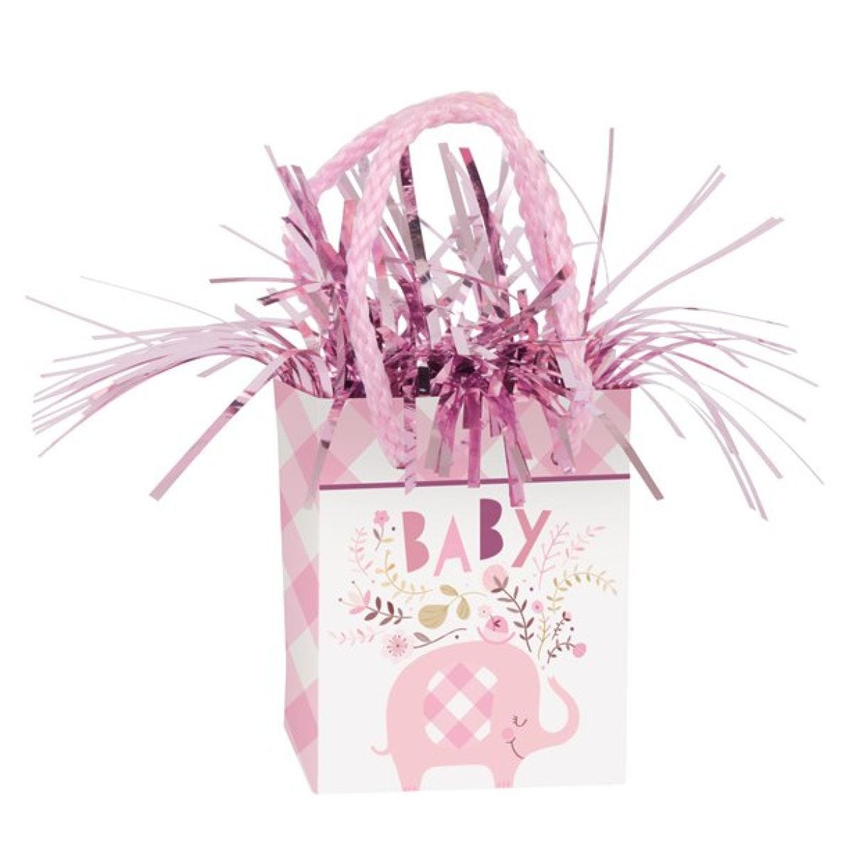 Pink Floral Elephant Balloon Weight