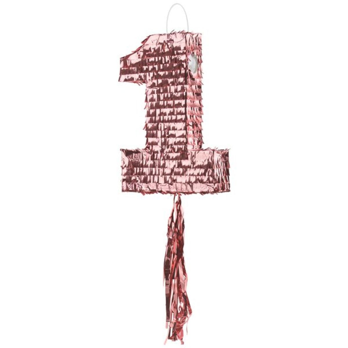 Age 1 Rose Gold Fringe Piñata - 40cm x 28cm