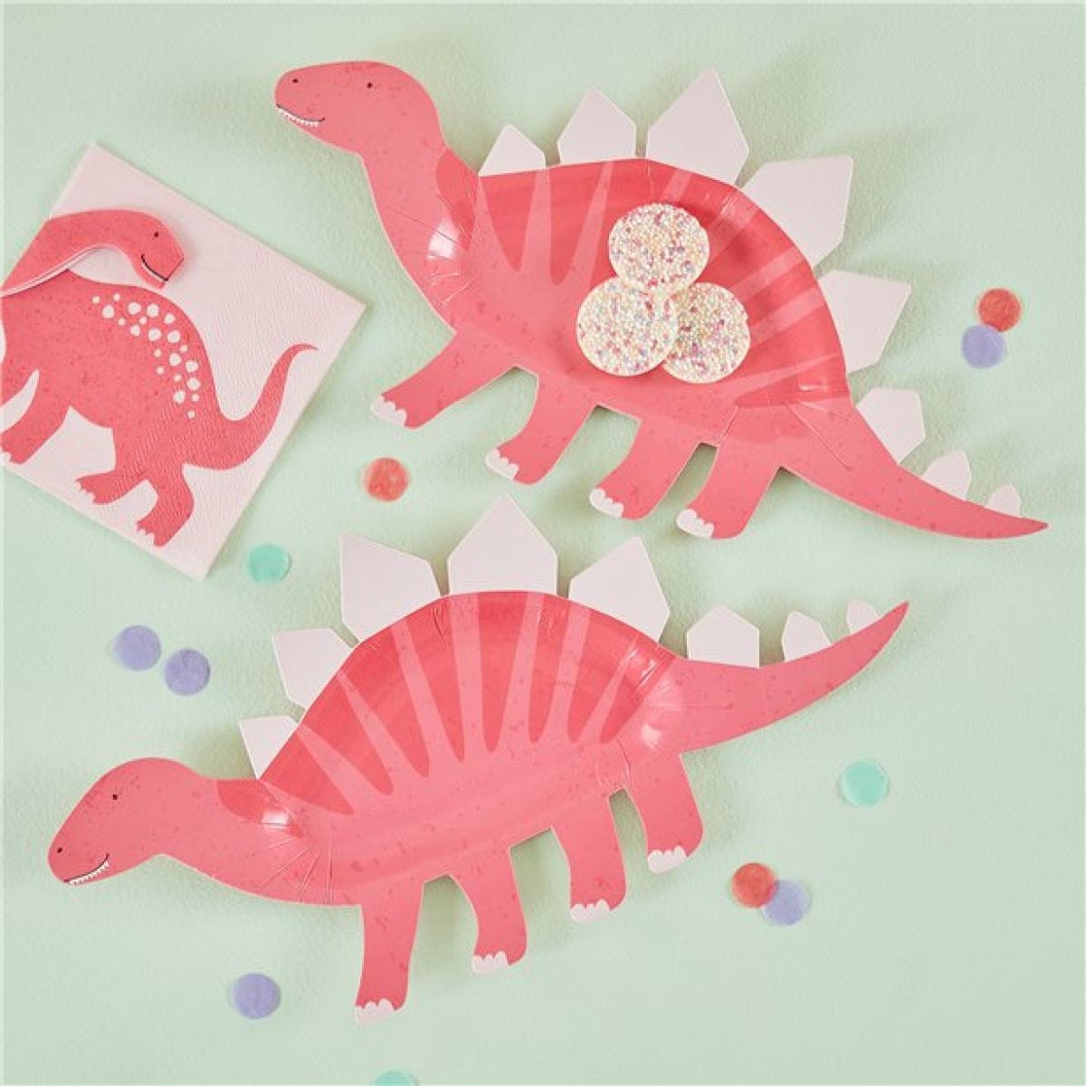 Party Like A Dinosaur Shaped Paper Plates - 30cm (8pk)