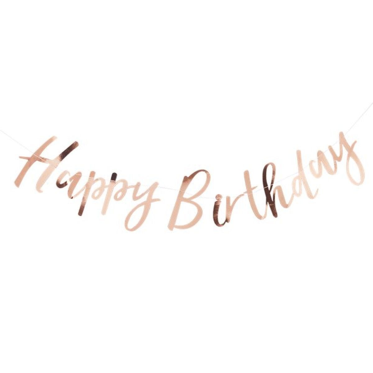 Pick & Mix Rose Gold "Happy Birthday" Paper Banner - 1.8m