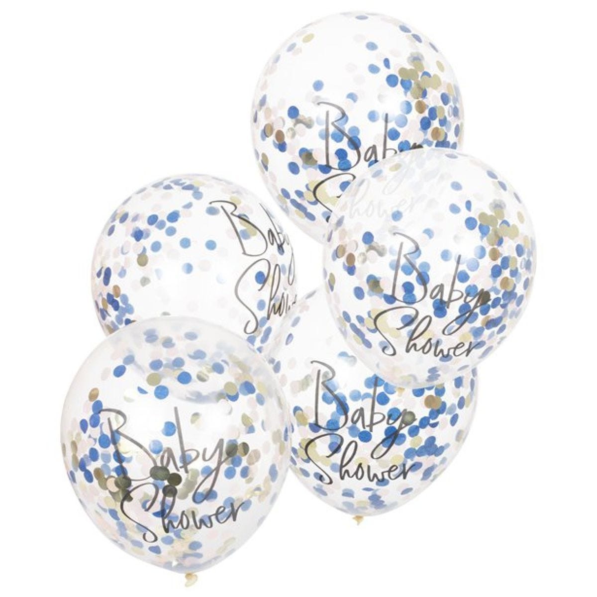 Baby Shower&apos; Confetti Latex Balloons - 12" (5pk)
