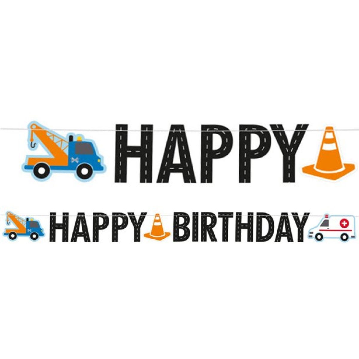 On the Road &apos;Happy Birthday&apos; Paper Letter Banner - 1.8m