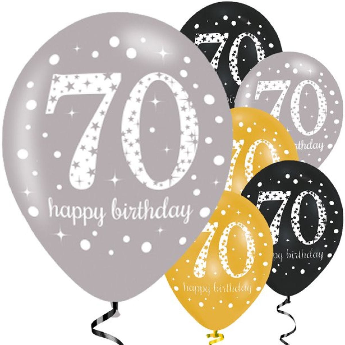 Sparkling Celebration 70th Birthday Balloons - 11" Latex