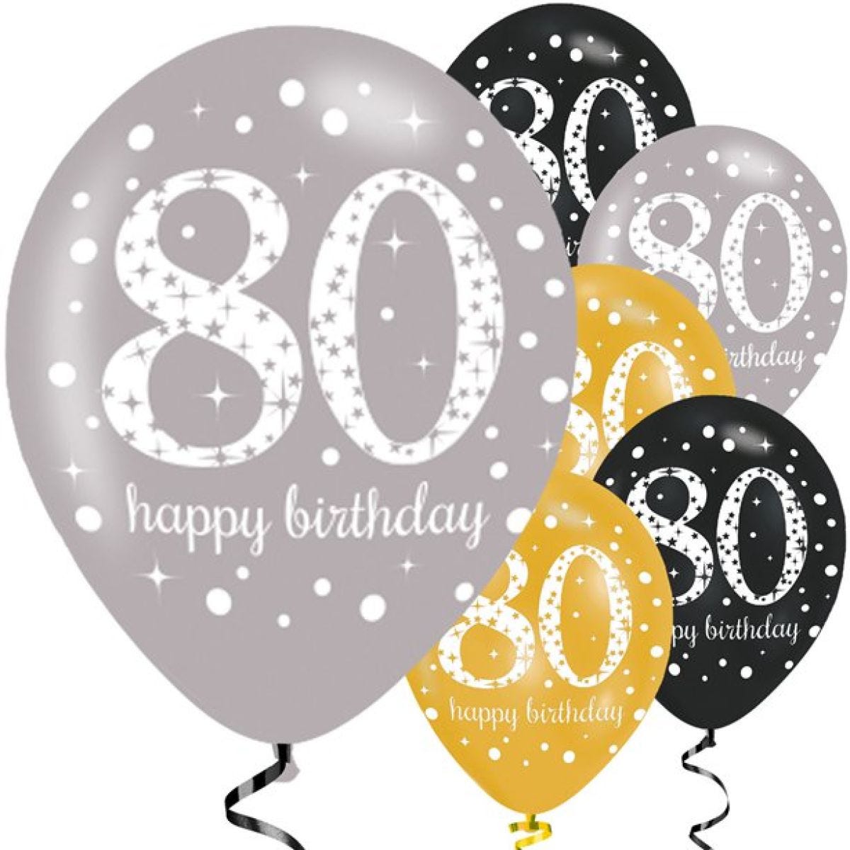 Sparkling Celebration 80th Birthday Balloons - 11" Latex