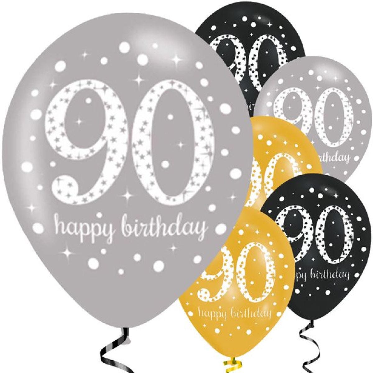 Sparkling Celebration 90th Birthday Balloons - 11" Latex