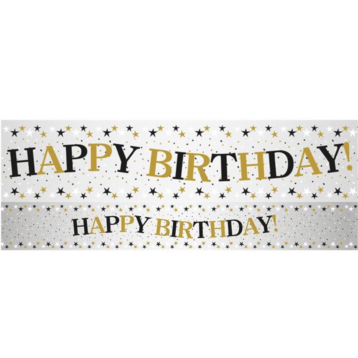 Sparkling Celebration Happy Birthday Foil Banner