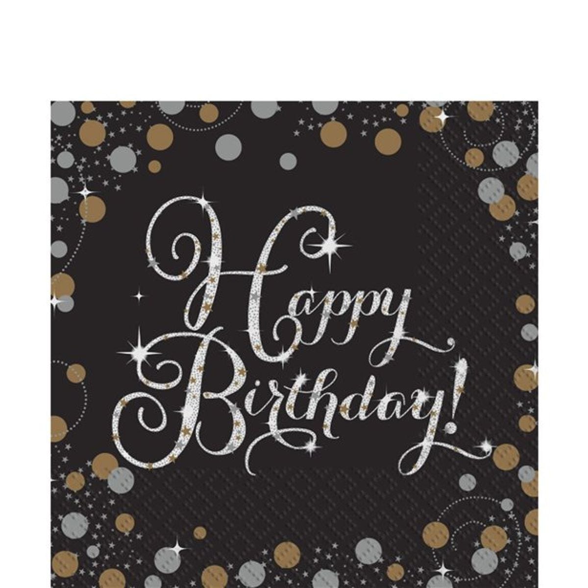 Sparkling Celebration Happy Birthday 2ply Paper Napkins - 33cm (16pk)