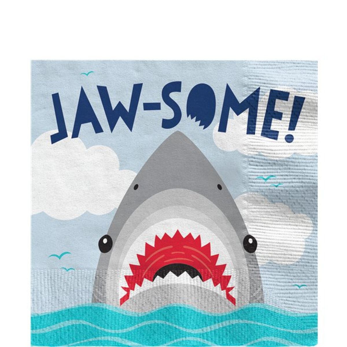 Shark Party Paper Napkins - 33cm (16pk)