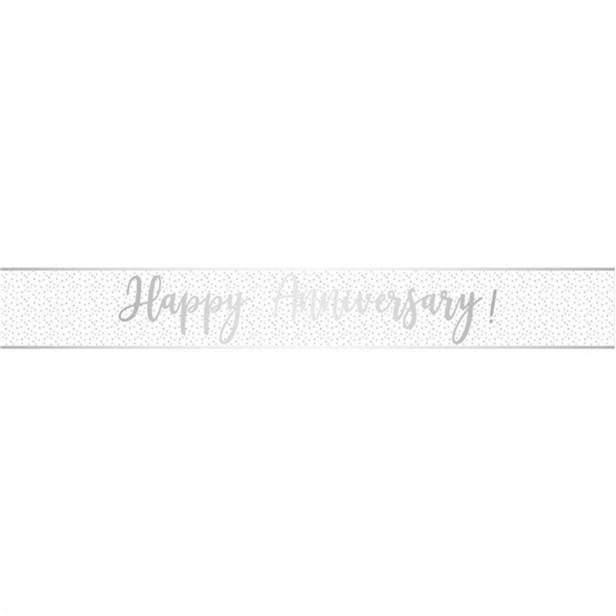 Happy Anniversary Silver Foil Banner